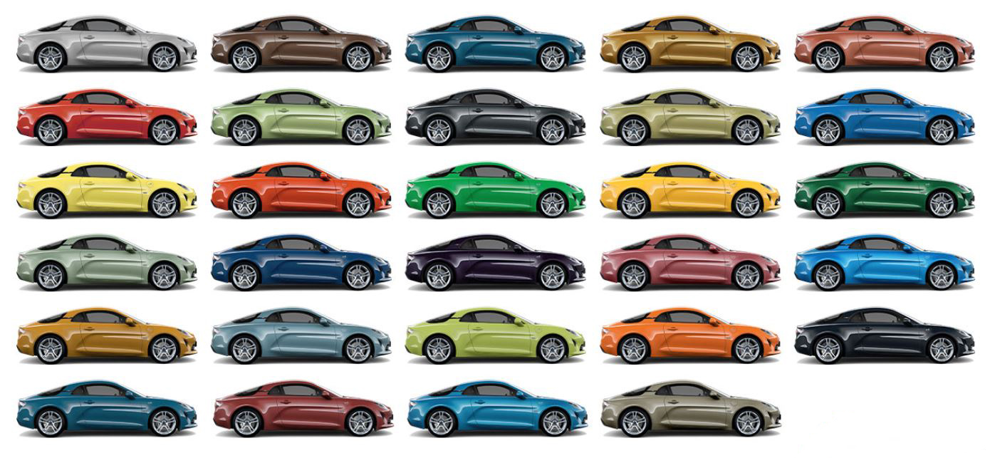 Photo 3 alpine couleurs héritage En images. Les couleurs de voiture