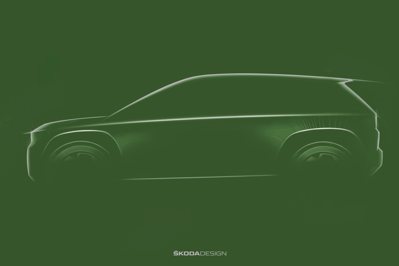 Skoda electric city car drawing