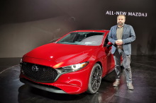 Mazda 3 (2019) vue avant rouge salon de Los Angeles 2048