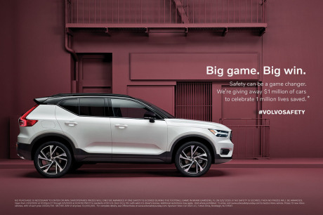 Volvo va faire gagner l'équivalent de 1 million de dollars de véhicules pendant le match, ce qui correspond au million de vies sauvées par tous les équipements de sécurité de la marque.