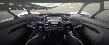Audi PB18 e-tron vue de l'habitacle cockpit monoplace