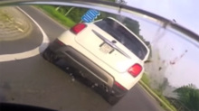 vue arrière future Abarth 500X sur circuit
