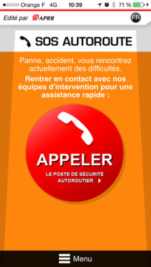 Application SOS Autoroute