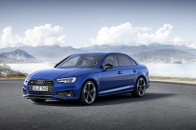 Audi A4 S line (2018) vue avant bleue