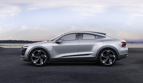 Audi e-tron Sportback concept 2017 Shanghai gris vue de profil