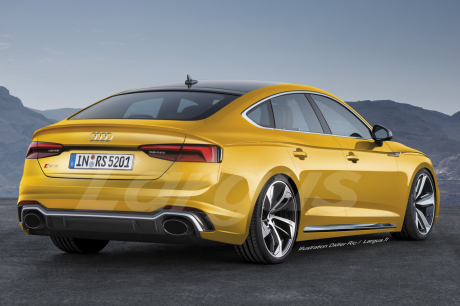 Audi RS5 Sportback vue arrière jaune