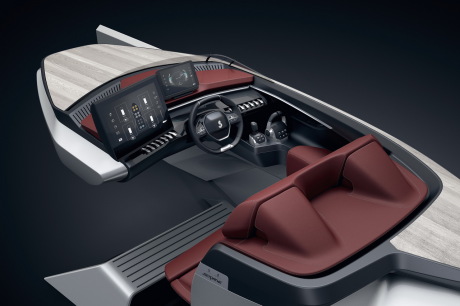 démonstrateur Peugeot Bénéteau Sea Drive Concept vue de l'habitacle salon nautique paris 2017