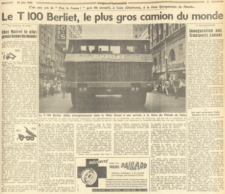 berliet t100 journal l'argus