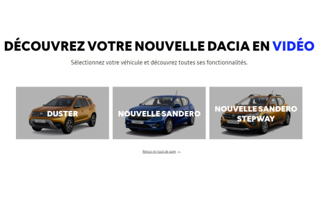 Des tutos vidéos sont dispos sur toute la gamme Dacia.