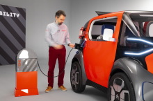 Concept-car CitroÃÆÃ«n AMI ONE 2019 batterie recharge borne en studio