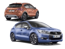 vue arrière DS4 Crossback 2015 et vue avant DS4 restylée 2015