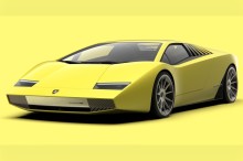 Lamborghini Countach 50 illustration jaune