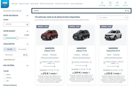 dacia sandero stock