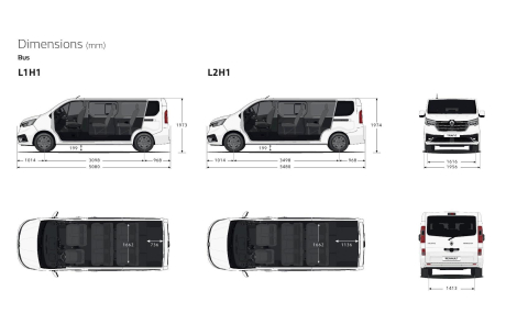 dimensions renault trafic combi restylé