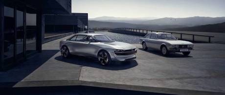 Peugeot e-Legend concept et Peugeot 504 Coupé