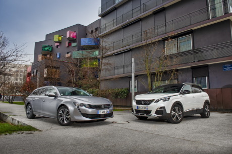 Peugeot 508 SW Allure et Peugeot 3008 GT LIne statique avant