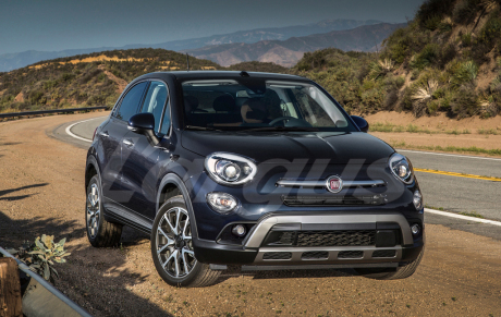 illustration Fiat 500X restylée noire finition cross vue avant