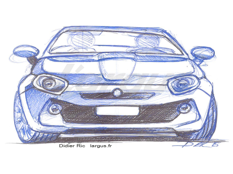 croquis design sketch vue avant future Fiat 124 Spider
