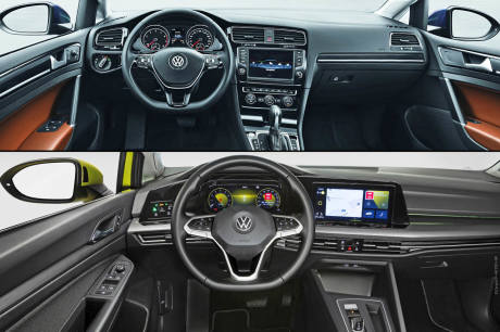 volkswagen golf 7 vs golf 8 interieur