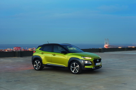 vue avant Hyundai Kona vert