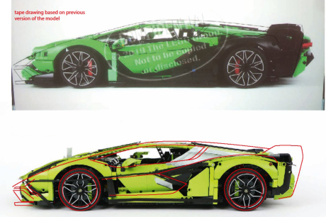 Projet Lego Technic Lamborghini Sian en cours de développement