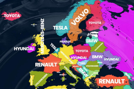 carte des marques automobiles les plus rechercḫ̩es sur google