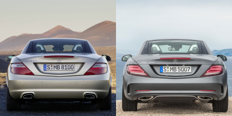 mercedes slk vs mercedes slc arrière