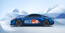 Nouvelle Alpine Celebration concept car prefigurant la future Alpine A110 de route vue de profil gauche