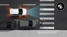 Freinage actif avec dÃ?Æ?Ã?©tection des piÃ?Æ?Ã?©tons et des cyclistes