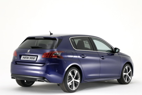 Peugeot 308 2017 restylée vue arrière bleue