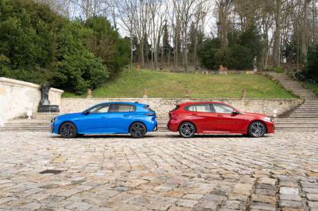 peugeot 308 vs bmw série 1 statique 2021 dimensions