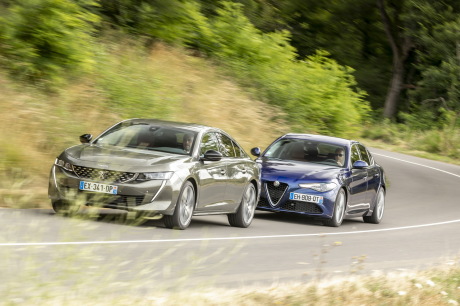 peugeot 508 GT avec alfa giulia en essaia
