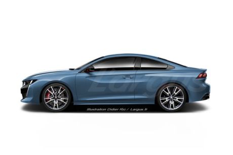 illustration Peugeot 508 Coupé bleu vue de profil