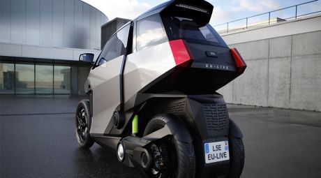 Peugeot EU-LIVE scooter hybride à 4 roues vue arriÚre