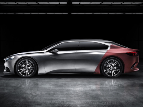 vue de profil concept-car Peugeot Exalt 2014