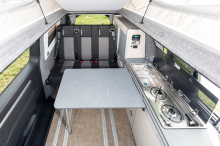 van equipped with kitchenette