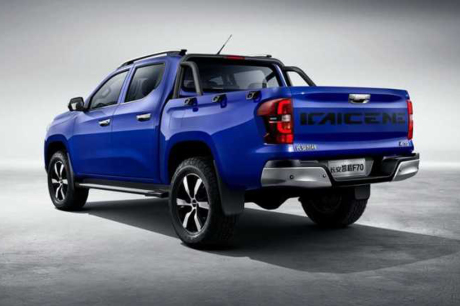 pick-up Kaicene F70 vue arrière bleu pick-up Peugeot chine
