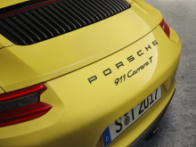 Porsche 911 Carrera T 2017 jaune logo
