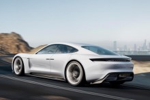 Porsche Mission E concept 2015 blanche vue arrière