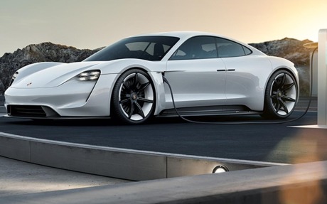 Porsche Mission E concept (2015) vue avant blanche