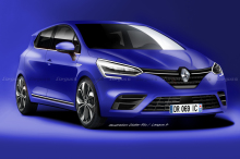 illustration nouvelle Renault Clio 5 2019 vue avant bleue par Didier RIC