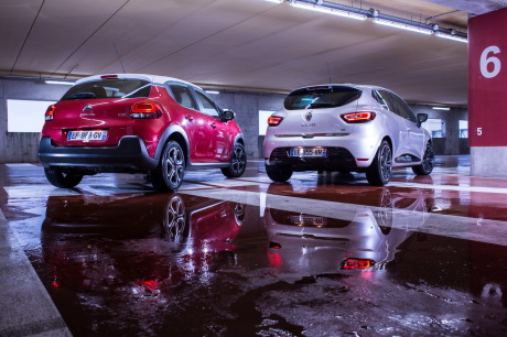 clio 4 et nouvelle C3 en vue arrière