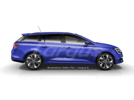 illustration photomontage Renault Mégane Estate 2016 vue de profil