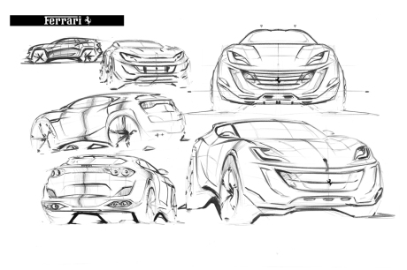dessins design Ferrari SUV