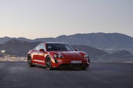 Red Porsche Taycan