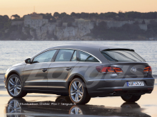 photomontage illustration vue arrière Volkswagen CC Shooting brake SW