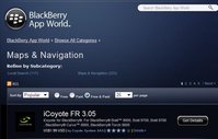 L'application du Français Coyote dans la base Blackberry, le 24 mars