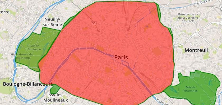 Carte De La Zone De Circulation Restreinte Zcr A Paris En 2017